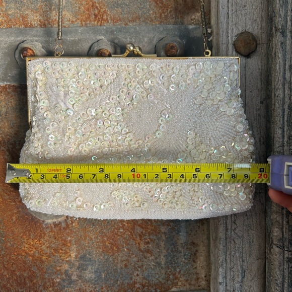 Vintage Ivory Beaded Evening Purse - Picture 2 of 4